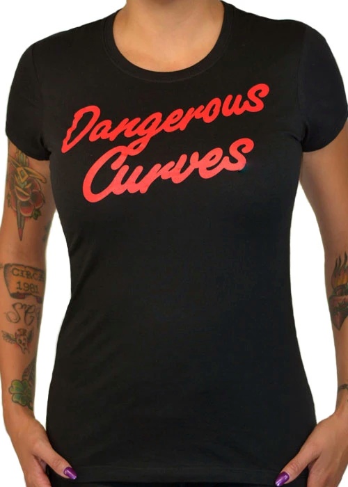 Ladies Dangerous Curves Short Sleeve Top - Brass Pole Motorcycle ...