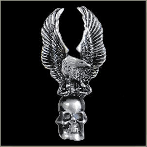 Mp Upwing Eagle With Skull Biker Pin Brass Pole Motorcycle Accessories